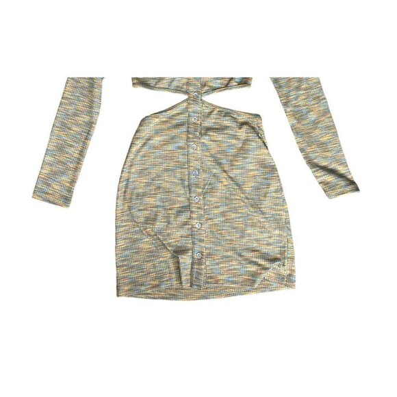 Mable Mini Dress Size S Keira Y2K Cut Out Ribbed Bodycon Long Sleeve Rave - Picture 7 of 12